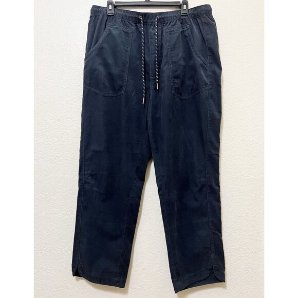 ANTHROPOLOGIE Pilcro Navy Blue The Cottage Corduroy Pants Pull-On High Rise L - Picture 2 of 8